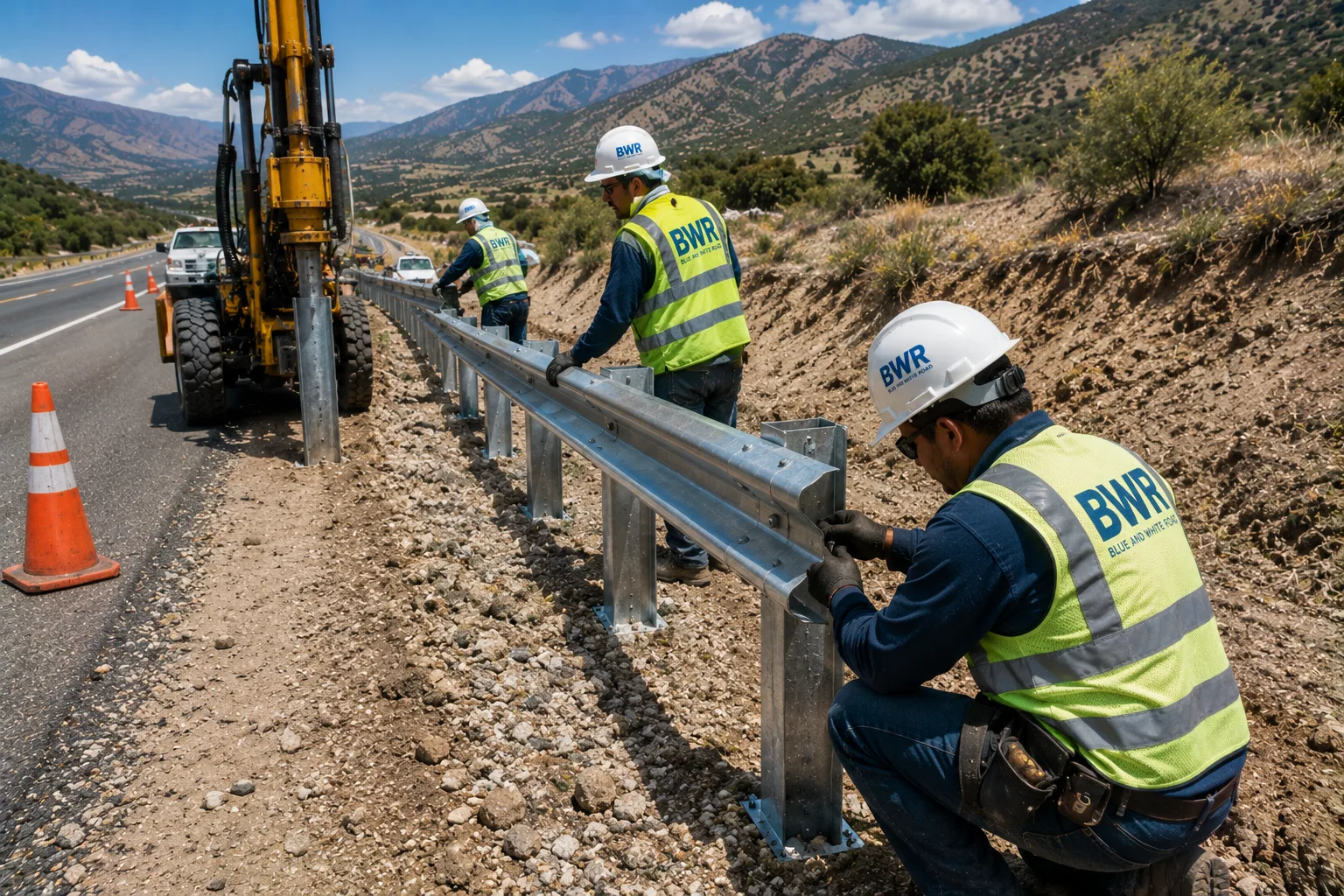 Defensa metálica de dos crestas para carreteras